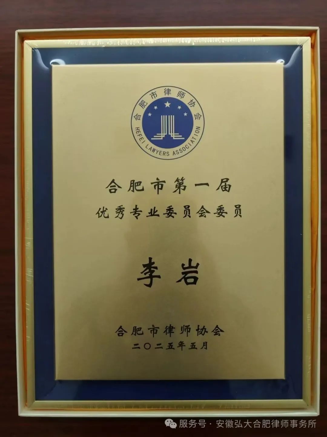 弘大荣誉 | 李岩律师荣获“合肥市第一届优秀专业委员会委员”表彰